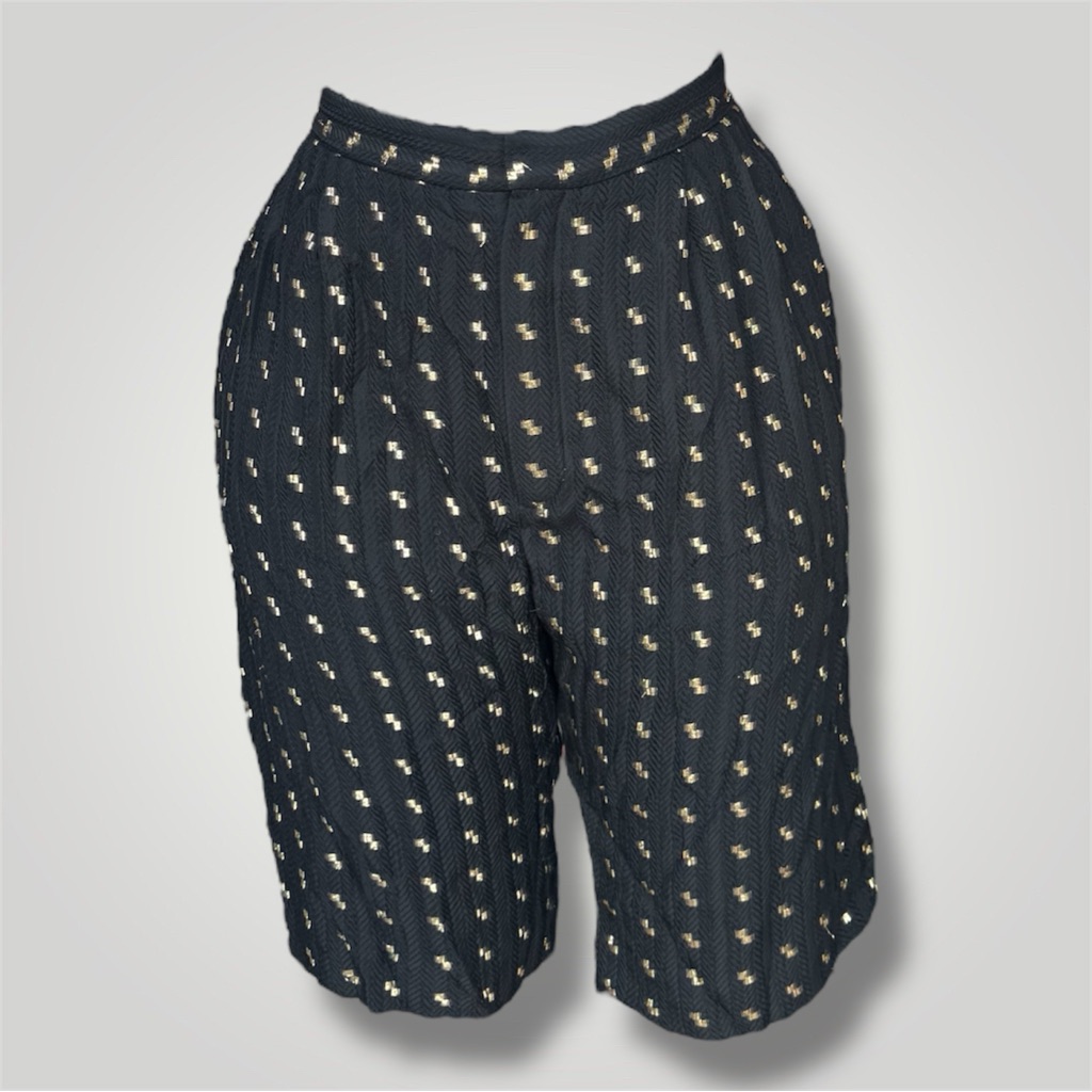 Chloe Black And Gold Textured Shorts